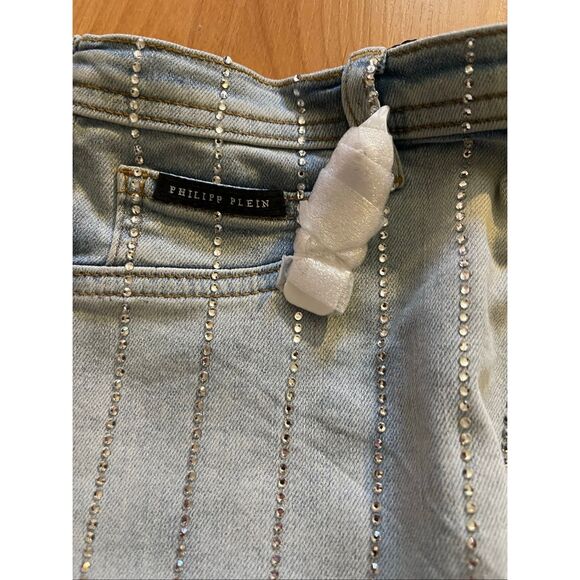 Philipp Plein Súper High Waist Jegging Rinestone Jeans Women’s Reg Size 28 - Picture 9 of 10
